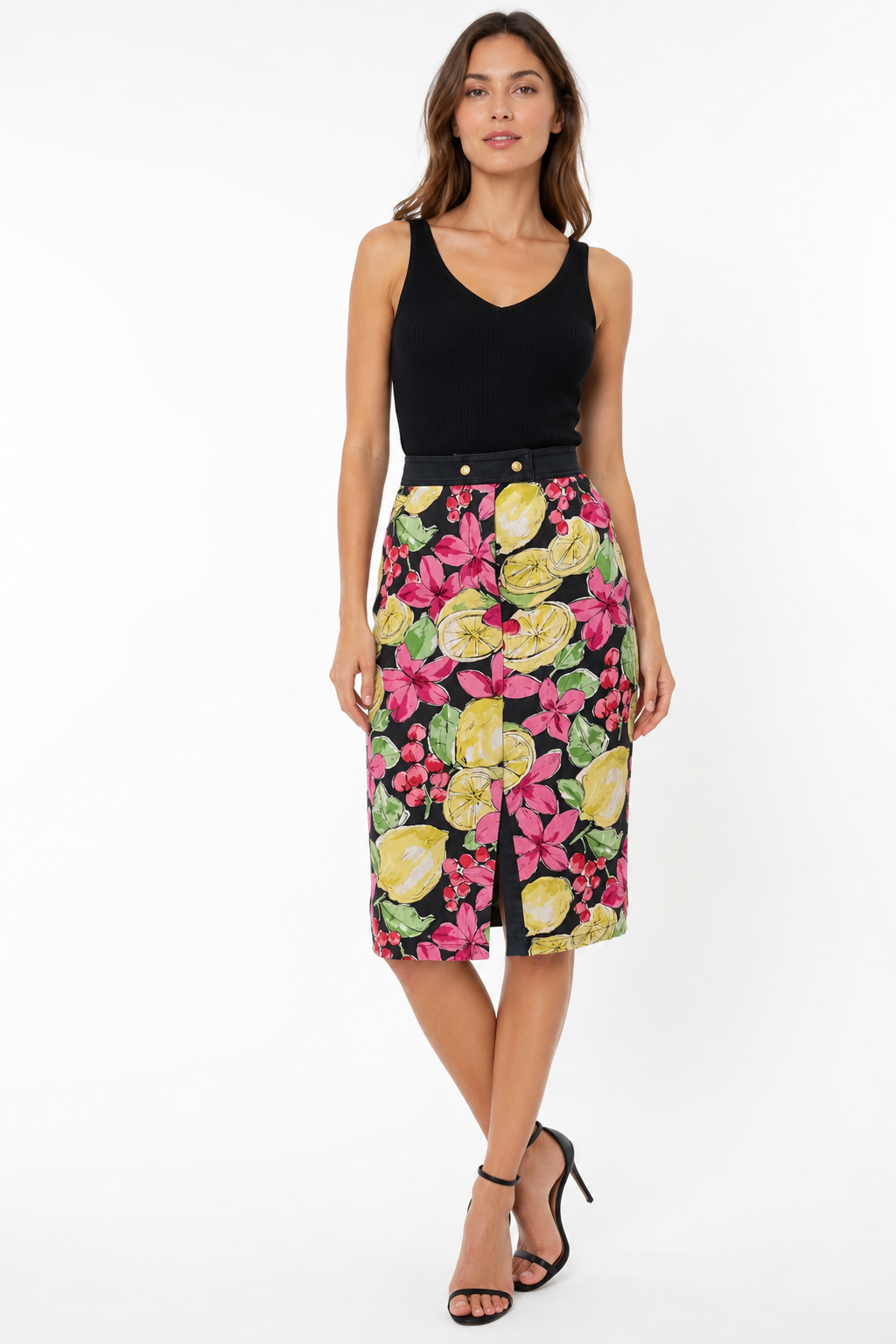 Blumarine summer lemon print vintage skirt