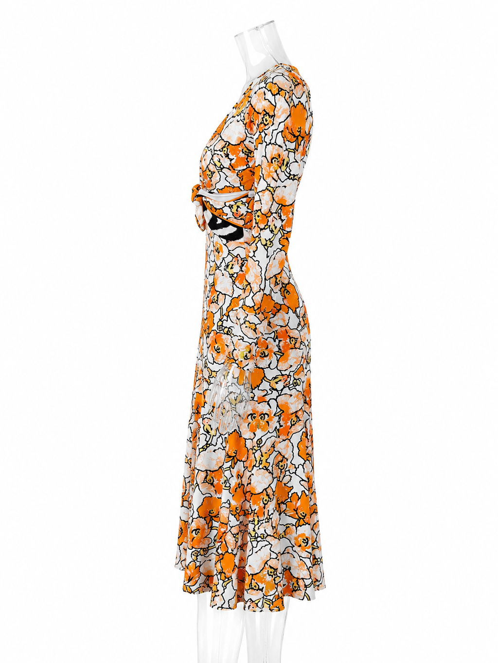 Roberto Cavalli SS 2006 knee-length orange floral dress