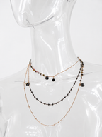 Necklace unique piece semi-precious stone crystals