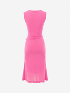 Moschino 90s pink Barbie dress mesh sheer silver rings