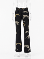 Roberto Cavalli FW 2002 denim black cheetahs jeans