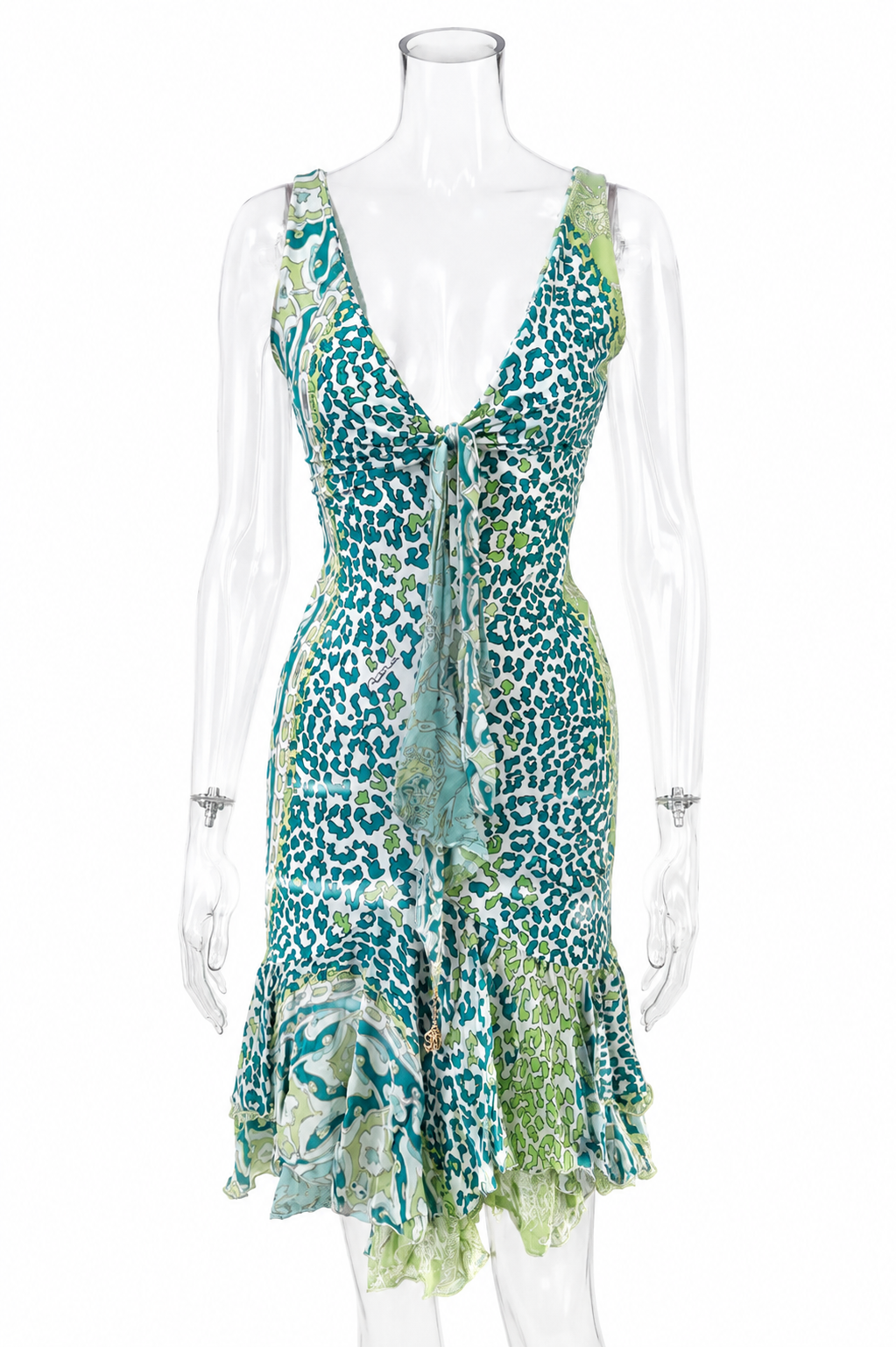 Roberto Cavalli SS 2006 mini ruffle silk dress