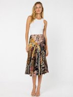 Roberto Cavalli Fw 2002 Runway patchwork pattern silk skirt