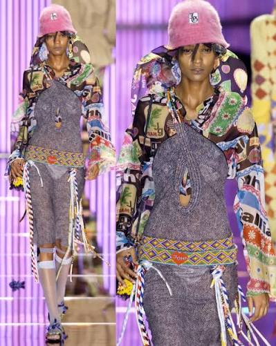 Rare John Galliano SS 2002 print "Formula 1"dress multicolor