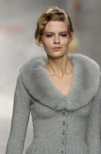 Blumarine FW 2003 cardigan wool fur collar