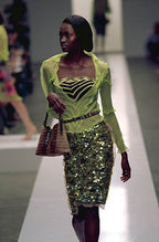 Rare Fendi SS 2000 Runway silk yellow chiffon blouse