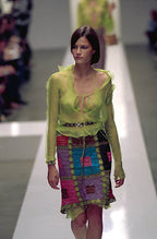 Rare Fendi SS 2000 Runway silk yellow chiffon blouse