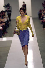 Rare Fendi SS 2000 Runway silk yellow chiffon blouse