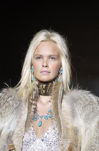 Rare Roberto Cavalli F/W 2003 leather choker Runway