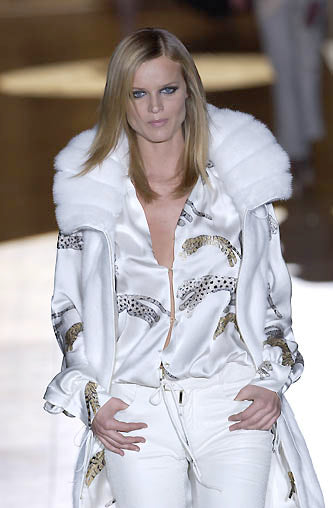 Roberto Cavalli FW 2002 Runway print black jeans