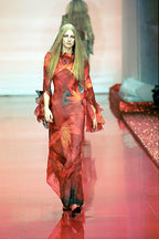 Roberto Cavalli FW 1999 long dress floral leaves print