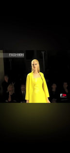 Rare Genny SS 1998 Runway yellow leather mini dress