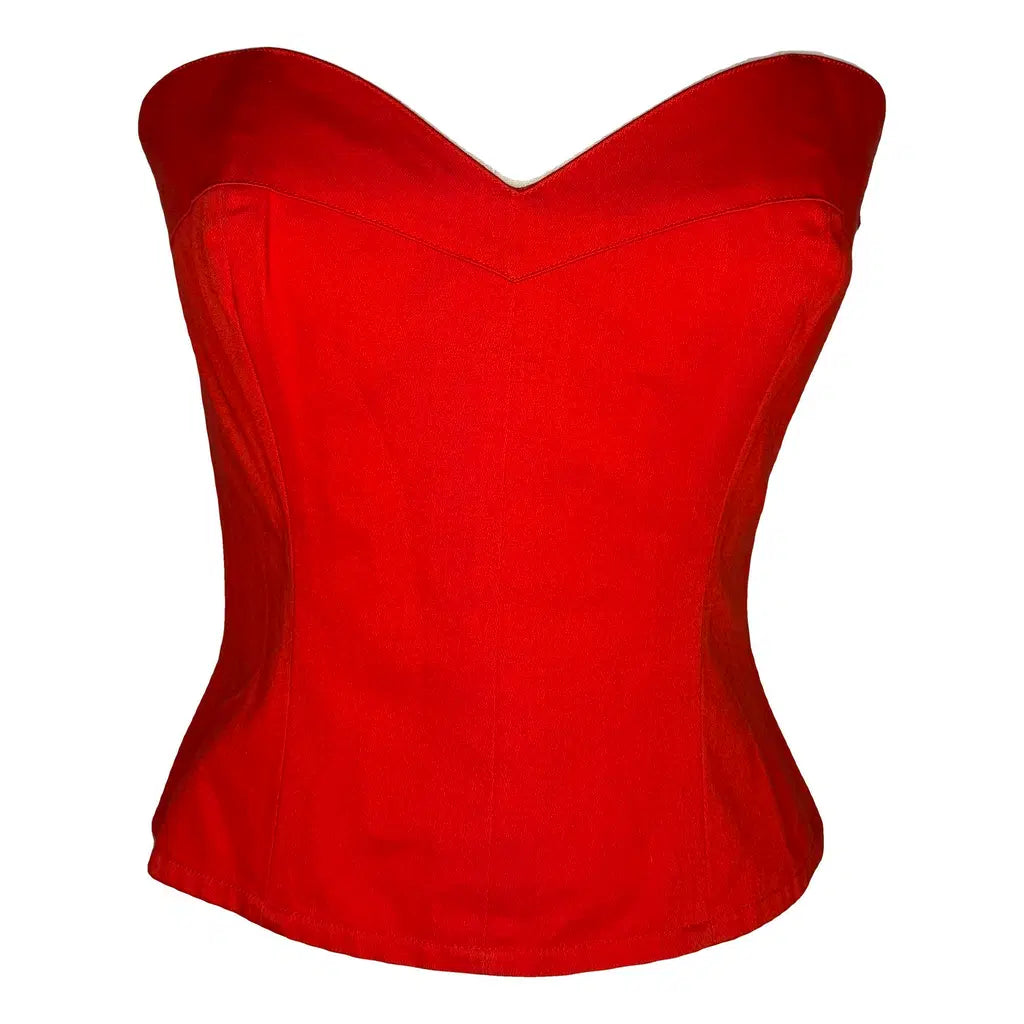 Yves Saint Laurent bustier red top 80s