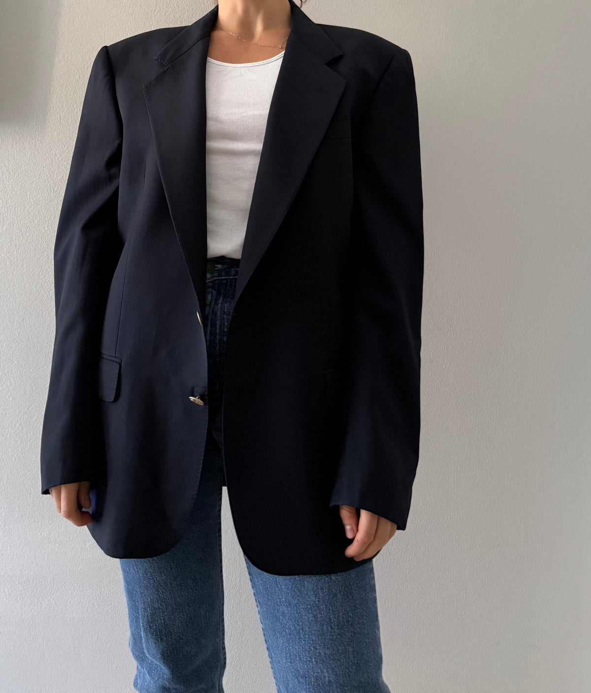 Valentino oversize blue wool blazer 90s