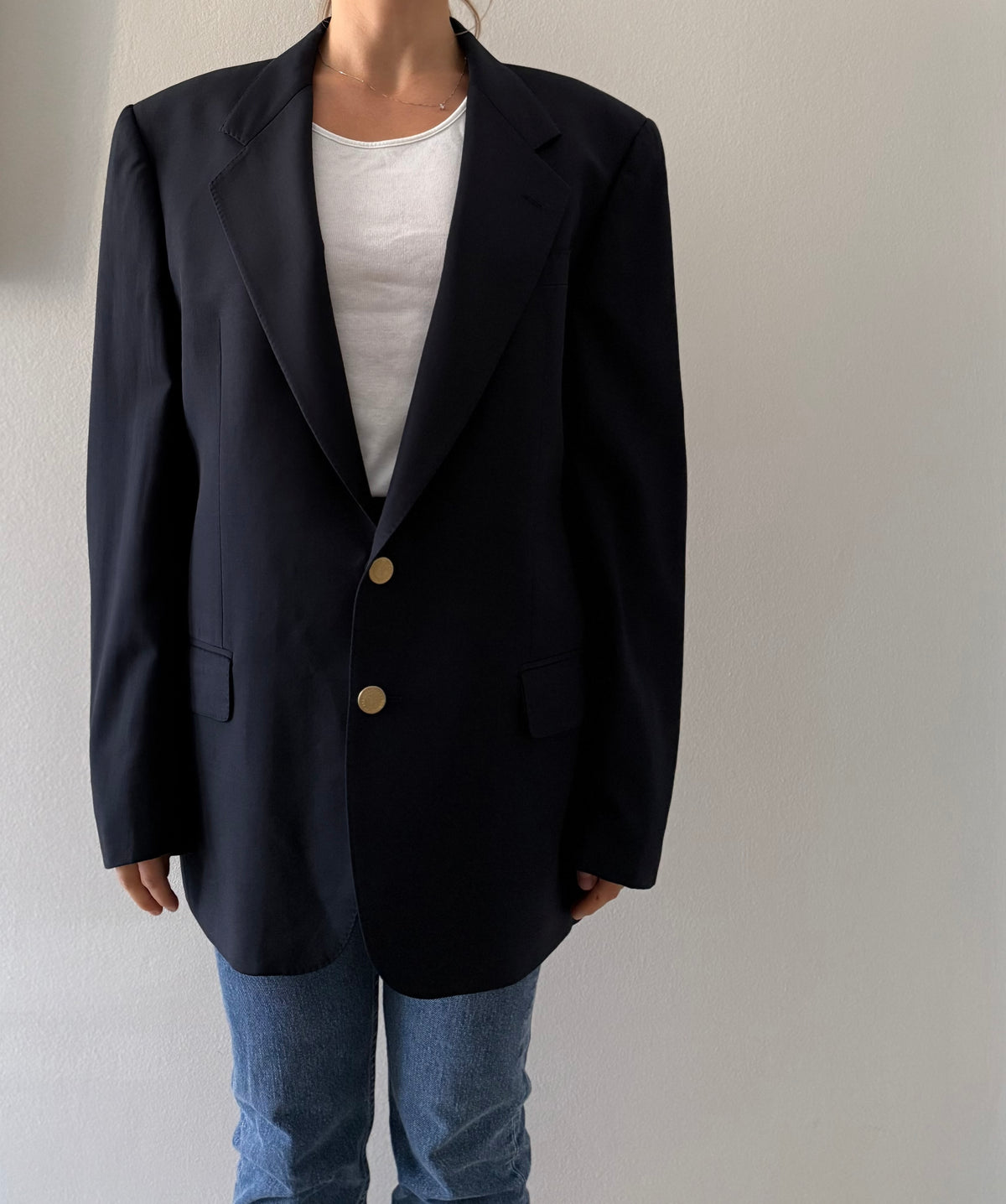 Valentino oversize blue wool blazer 90s
