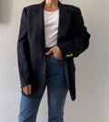 Valentino oversize blue wool blazer 90s