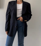 Valentino oversize blue wool blazer 90s